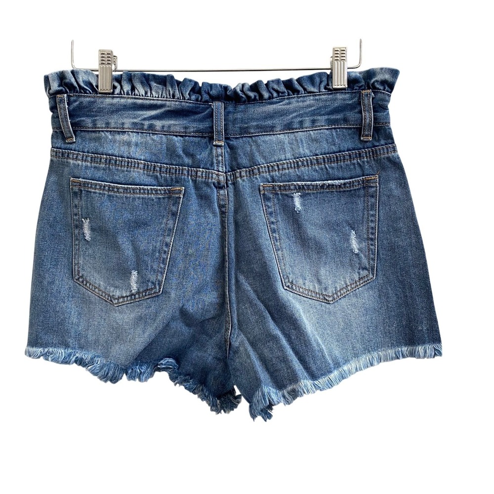 NEW Hayden LA High Waisted Paperbag Distressed Denim Shorts Medium - Picture 5 of 5